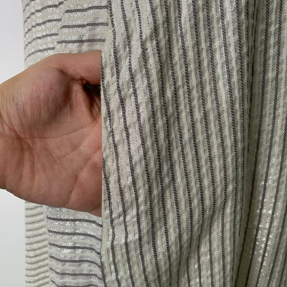 Ace & Jig Women's V Neck Sleeveless Cream Metallic Mini Dress Size Small - Picture 4 of 9